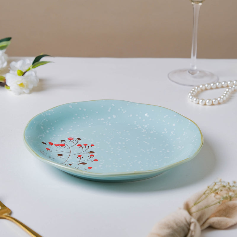 Cherry Gloss Dinner Plate 9 Inch - Serving plate, rice plate, ceramic dinner plates| Plates for dining table & home decor