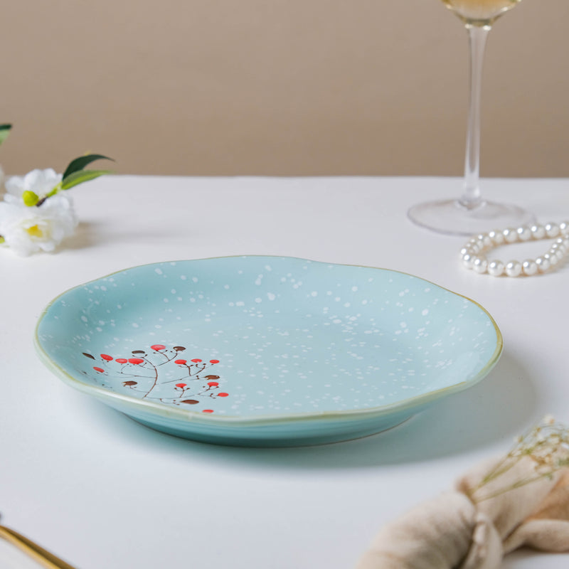 Cherry Gloss Dinner Plate 9 Inch - Serving plate, rice plate, ceramic dinner plates| Plates for dining table & home decor