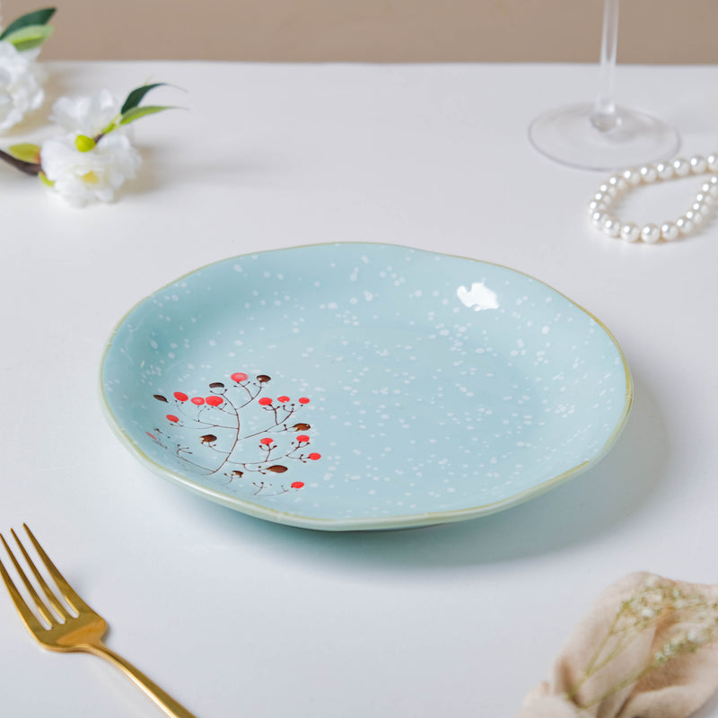 Cherry Gloss Dinner Plate 9 Inch - Serving plate, rice plate, ceramic dinner plates| Plates for dining table & home decor