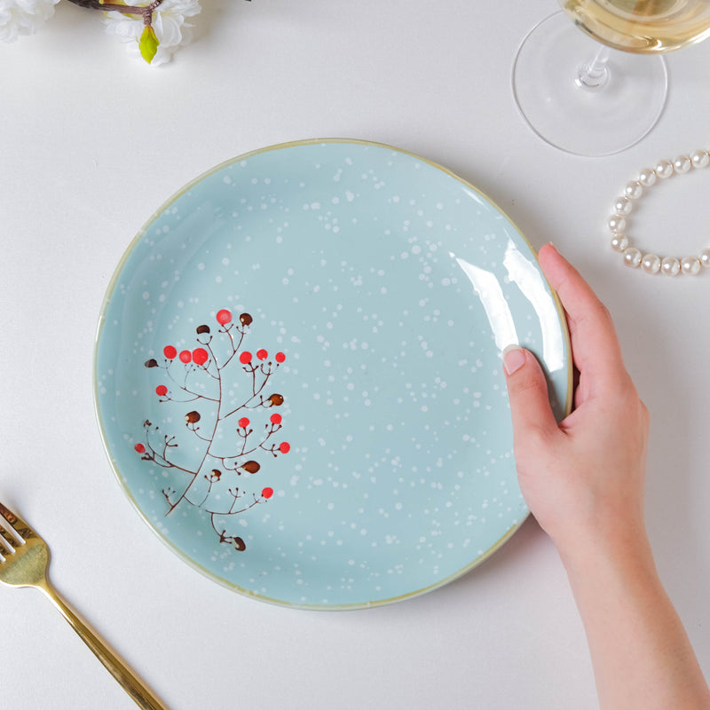 Cherry Gloss Dinner Plate 9 Inch - Serving plate, rice plate, ceramic dinner plates| Plates for dining table & home decor