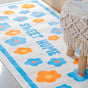 Large Blue Flower Floor Runner