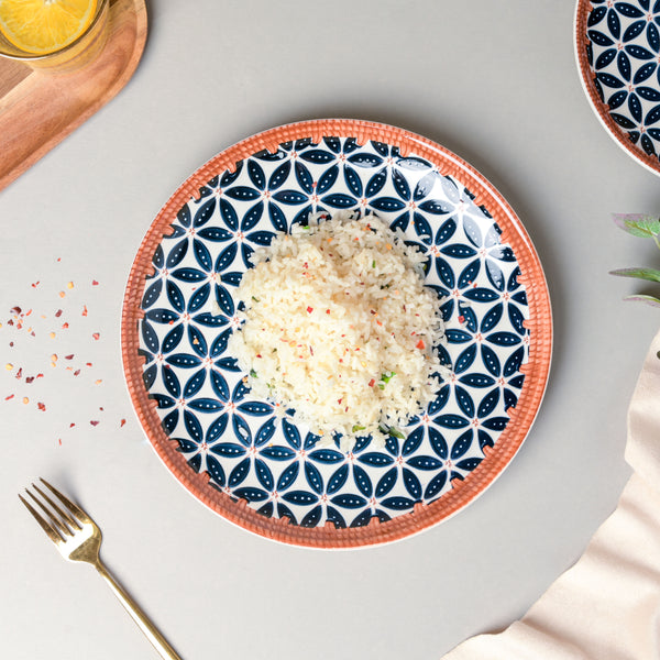 Floret Ceramic Dinner Plate 10 Inch - Serving plate, lunch plate, ceramic dinner plates| Plates for dining table & home decor