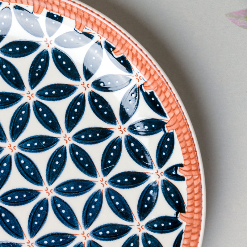 Floret Ceramic Snack Plate 7.5 Inch - Serving plate, snack plate, dessert plate | Plates for dining & home decor