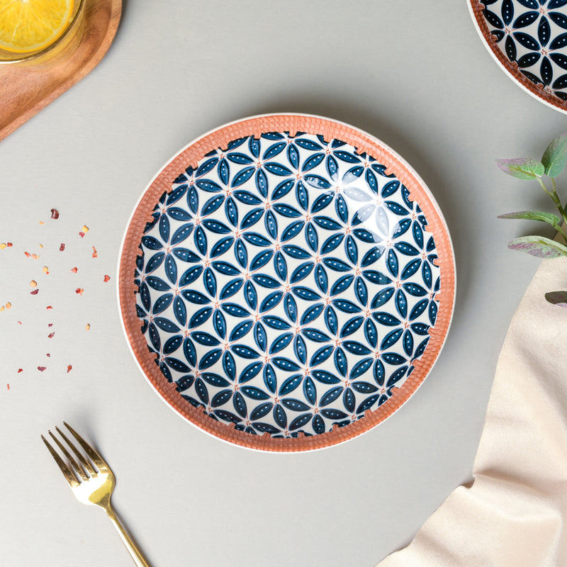 Floret Ceramic Snack Dish 8 Inch - Serving plate, snack plate, dessert plate | Plates for dining & home decor