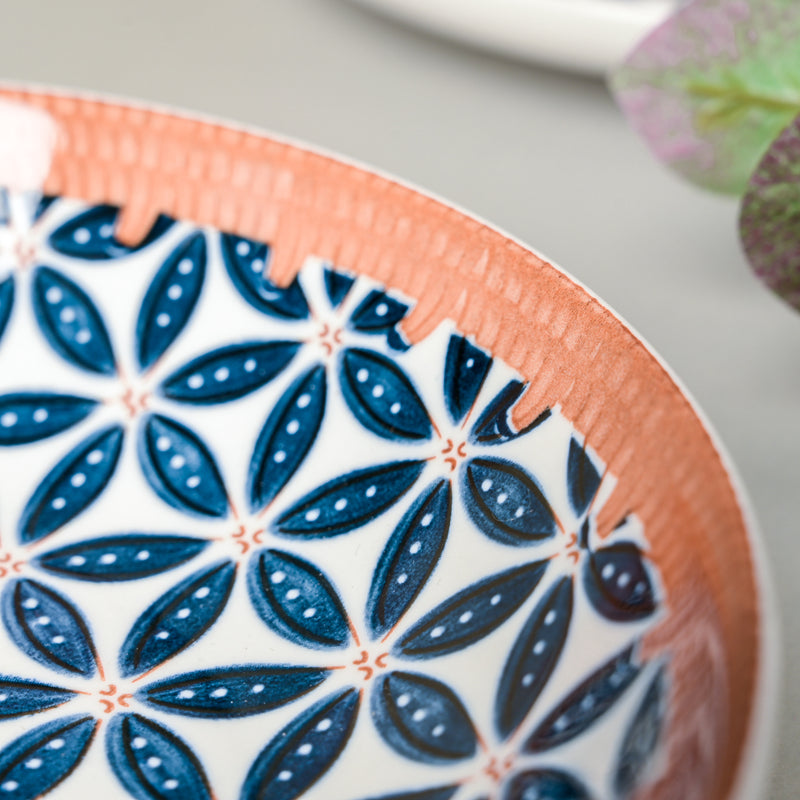 Floret Ceramic Snack Dish 8 Inch - Serving plate, snack plate, dessert plate | Plates for dining & home decor