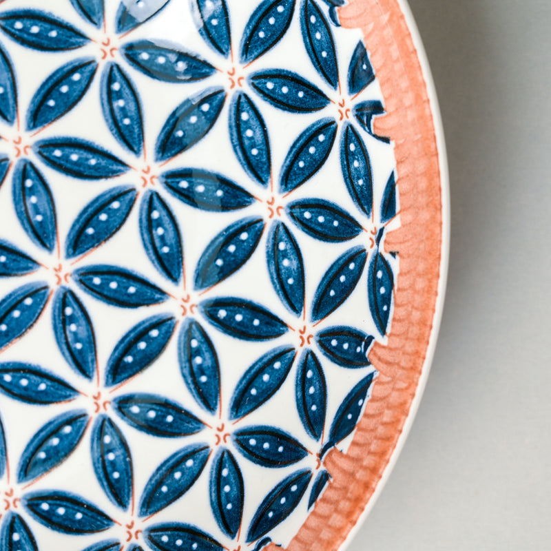 Floret Ceramic Snack Dish 8 Inch - Serving plate, snack plate, dessert plate | Plates for dining & home decor