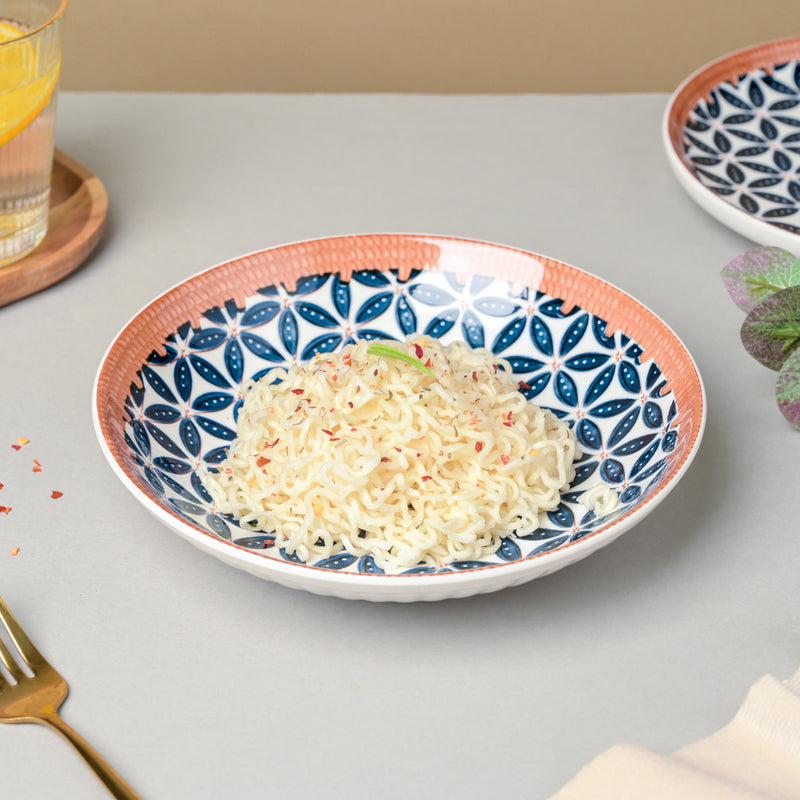 Floret Ceramic Snack Dish 8 Inch - Serving plate, snack plate, dessert plate | Plates for dining & home decor