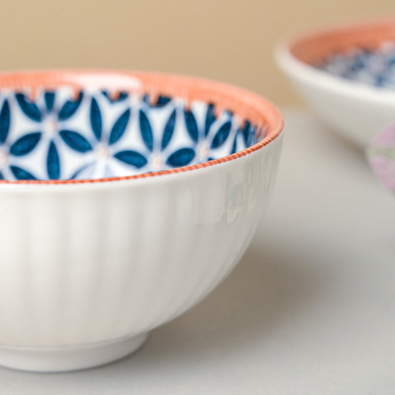 Floret Ceramic Snack Bowl 4.5 Inch 250 ml - Bowl,ceramic bowl, snack bowls, curry bowl, popcorn bowls | Bowls for dining table & home decor