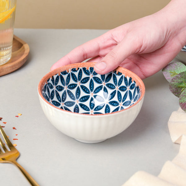 Floret Ceramic Snack Bowl 4.5 Inch 250 ml