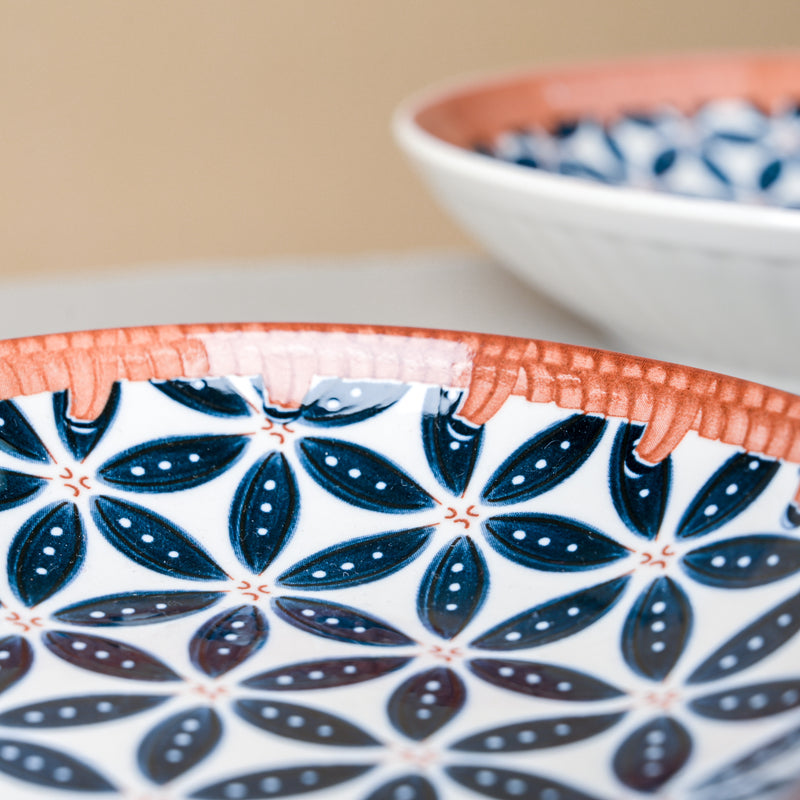 Floret Ceramic Long Plate 11.5 Inch - Ceramic platter, serving platter, fruit platter | Plates for dining table & home decor