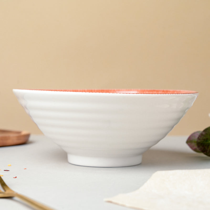 Floret Ceramic Ramen Bowl 8 Inch 750 ml - Soup bowl, ceramic bowl, ramen bowl, serving bowls, salad bowls, noodle bowl | Bowls for dining table & home decor
