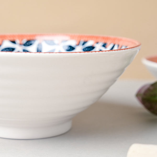 Floret Ceramic Ramen Bowl 8 Inch 750 ml - Soup bowl, ceramic bowl, ramen bowl, serving bowls, salad bowls, noodle bowl | Bowls for dining table & home decor
