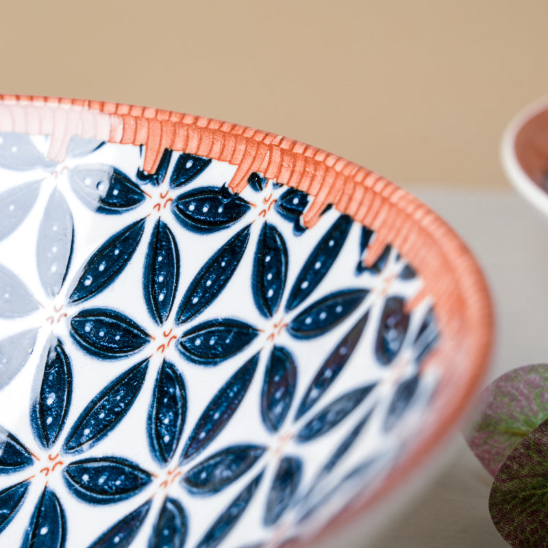 Floret Ceramic Ramen Bowl 8 Inch 750 ml - Soup bowl, ceramic bowl, ramen bowl, serving bowls, salad bowls, noodle bowl | Bowls for dining table & home decor