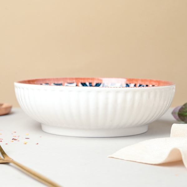Floret Ceramic Serving Bowl 9 Inch 1 L - Bowl, ceramic bowl, serving bowls, noodle bowl, salad bowls, bowl for snacks, large serving bowl | Bowls for dining table & home decor