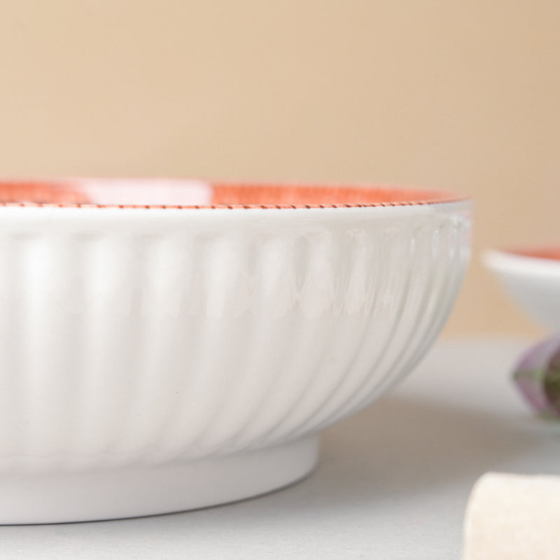 Floret Ceramic Serving Bowl 9 Inch 1 L - Bowl, ceramic bowl, serving bowls, noodle bowl, salad bowls, bowl for snacks, large serving bowl | Bowls for dining table & home decor