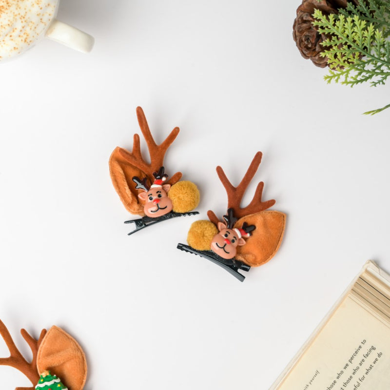 Christmas Reindeer Hairclip Set of 2