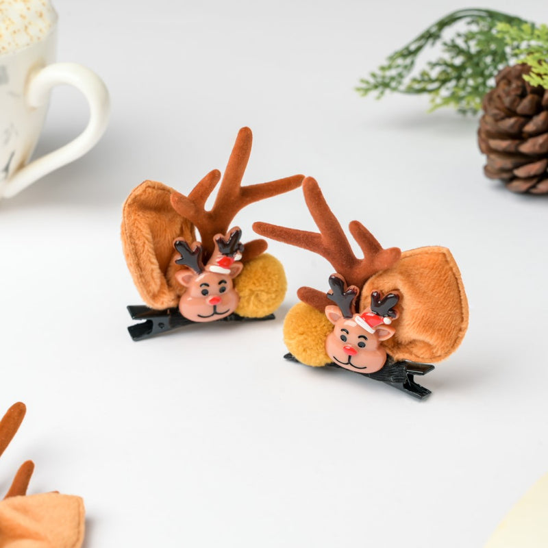 Christmas Reindeer Hairclip Set of 2