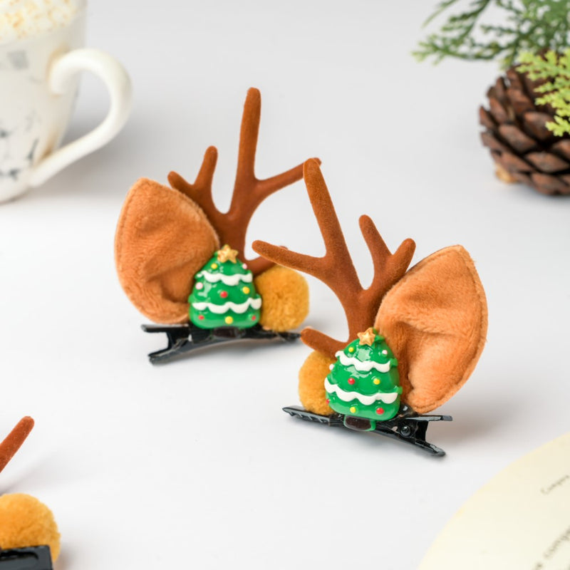 Christmas Tree Hairclip Set Of 2