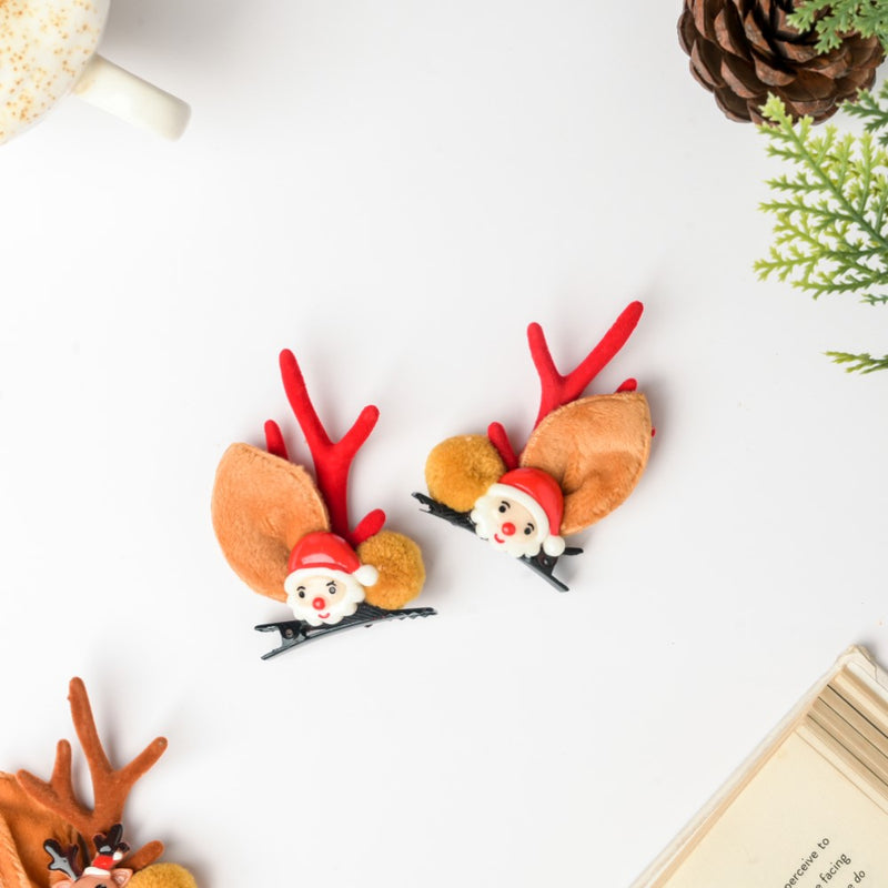 Christmas Santa Hairclip Set Of 2