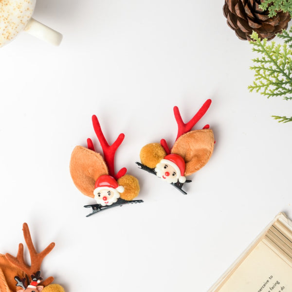 Christmas Santa Hairclip Set Of 2