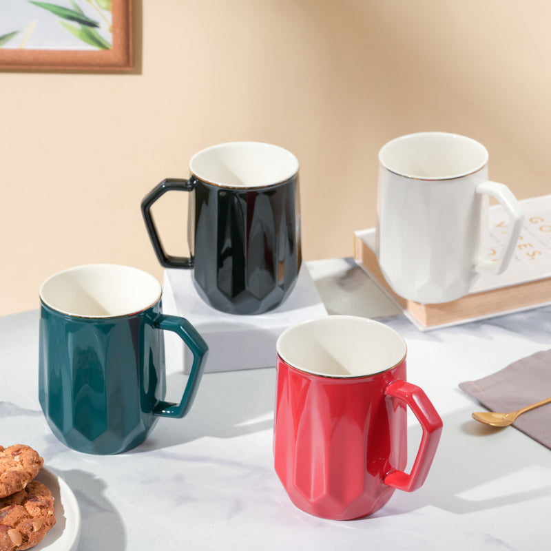Onyx Black Ceramic Mug 350 ml- Mug for coffee, tea mug, cappuccino mug | Cups and Mugs for Coffee Table & Home Decor