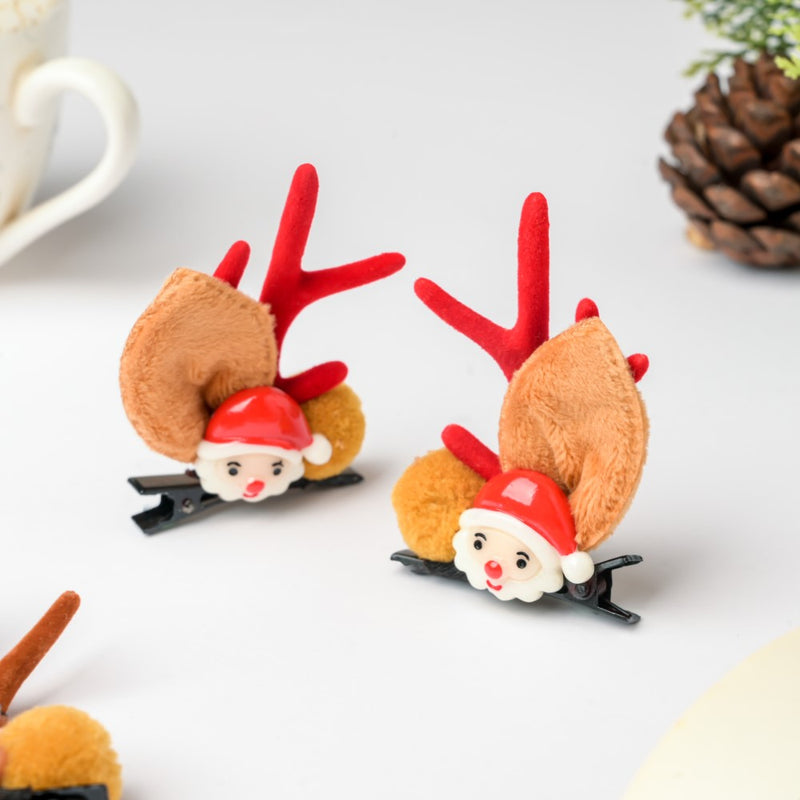 Christmas Santa Hairclip Set Of 2