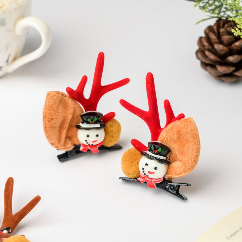 Christmas Snowman Hairclip Set Of 2