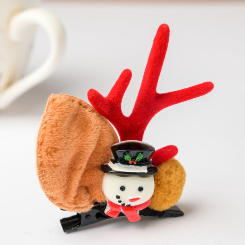 Christmas Snowman Hairclip Set Of 2