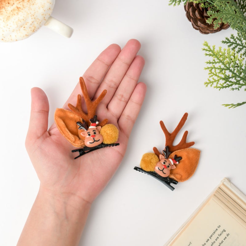 Christmas Reindeer Hairclip Set of 2
