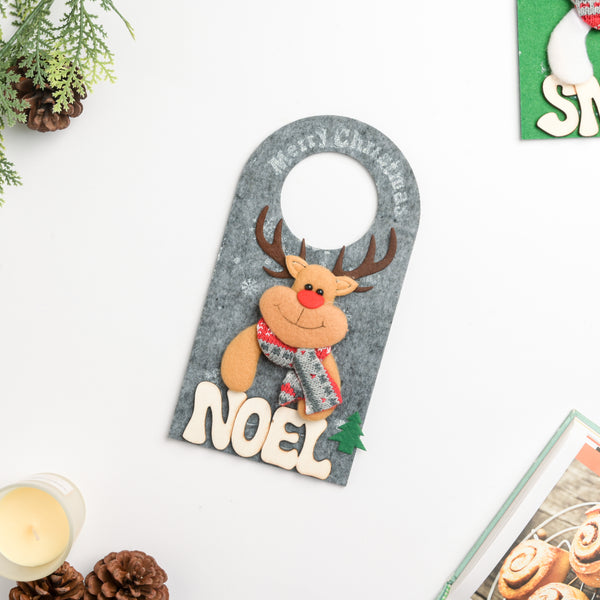 Noel Reindeer Door Tag Grey 8.5 Inch - Showpiece | Home decor item | Room decoration item