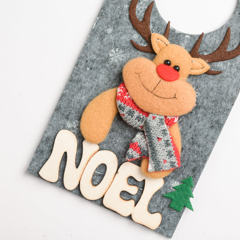 Noel Reindeer Door Tag Grey 8.5 Inch - Showpiece | Home decor item | Room decoration item
