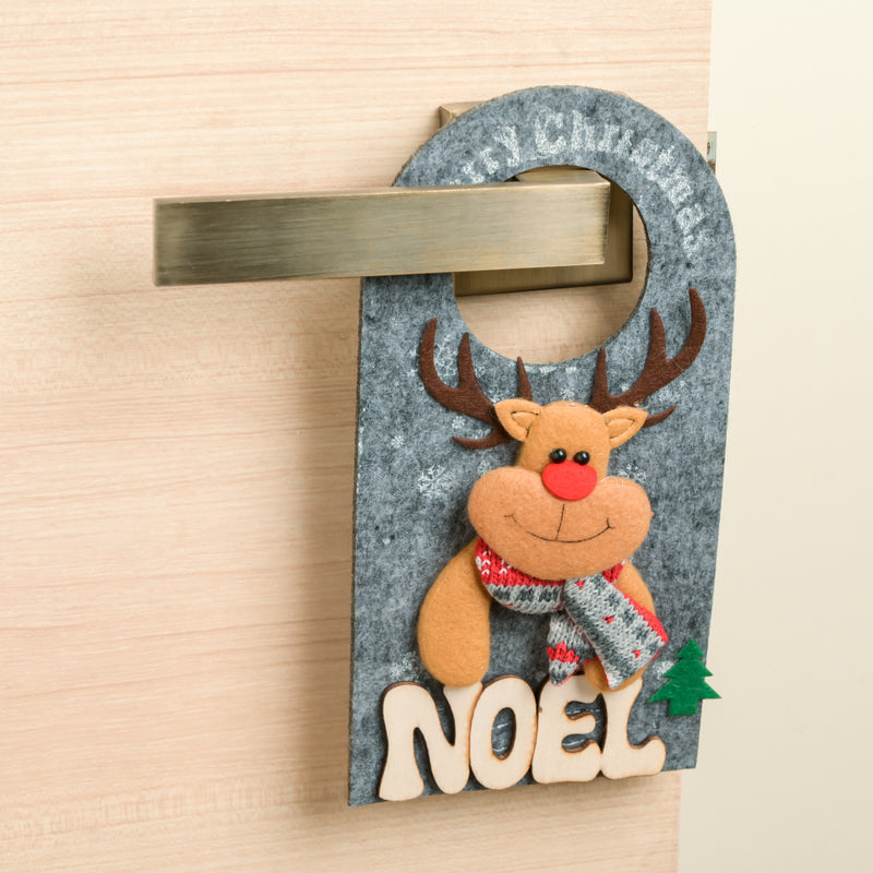 Noel Reindeer Door Tag Grey 8.5 Inch - Showpiece | Home decor item | Room decoration item