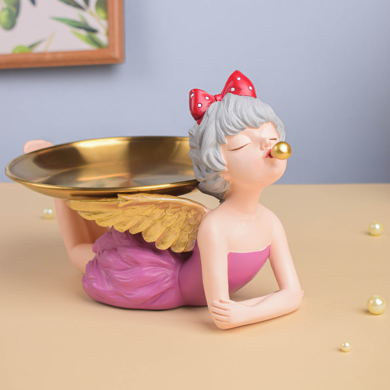 Purple Angel Platter - Showpiece | Home decor item | Room decoration item