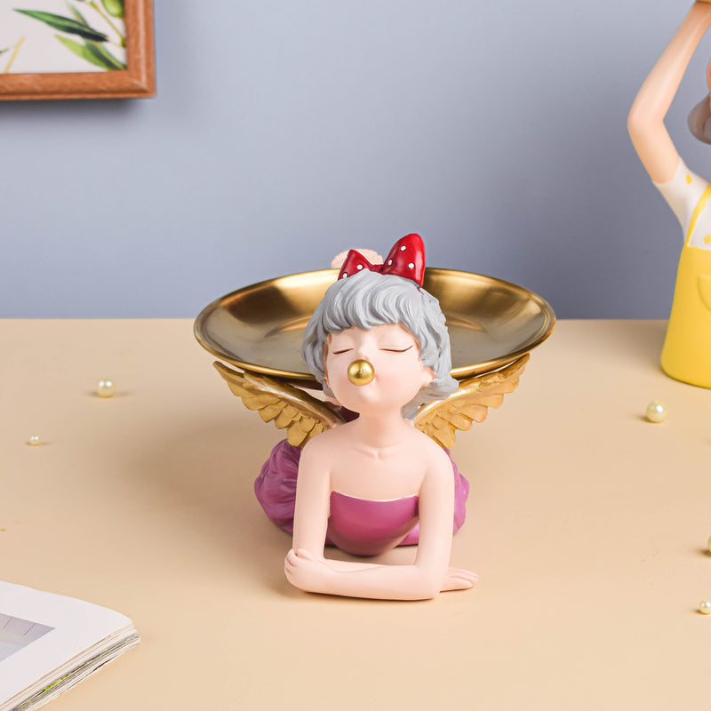 Purple Angel Platter - Showpiece | Home decor item | Room decoration item