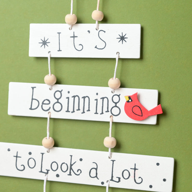 Festive Cheer Christmas Hanging White 11 Inch - Wall decoration for Christmas wall design | Room decor & home decoration items