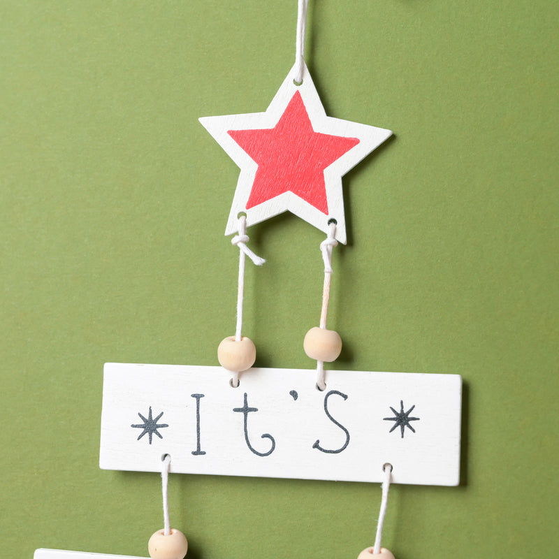 Festive Cheer Christmas Hanging White 11 Inch - Wall decoration for Christmas wall design | Room decor & home decoration items