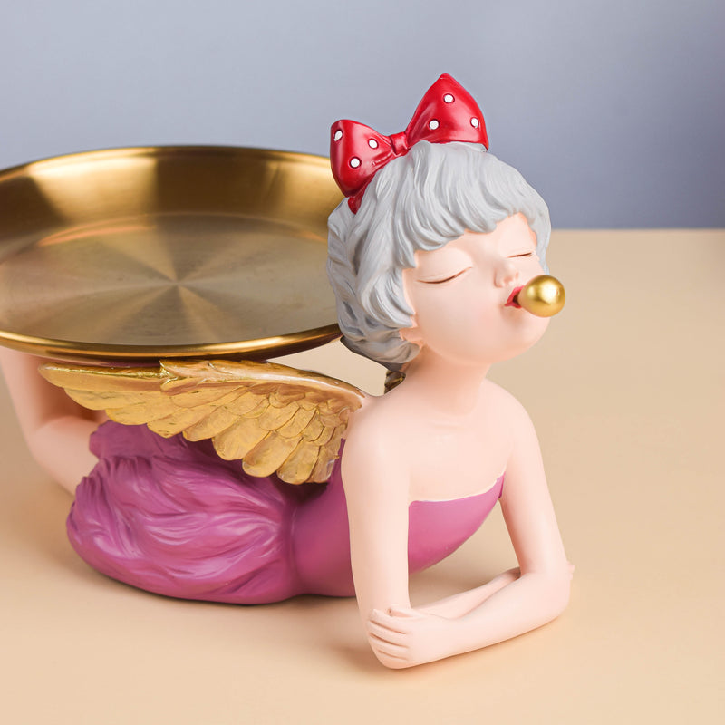 Purple Angel Platter - Showpiece | Home decor item | Room decoration item