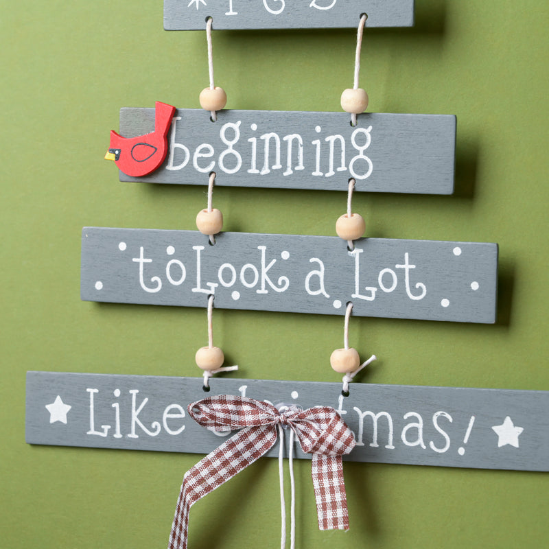 Festive Cheer Christmas Wall Hanging Grey 12.5 Inch - Wall decoration for Christmas wall design | Room decor & home decoration items
