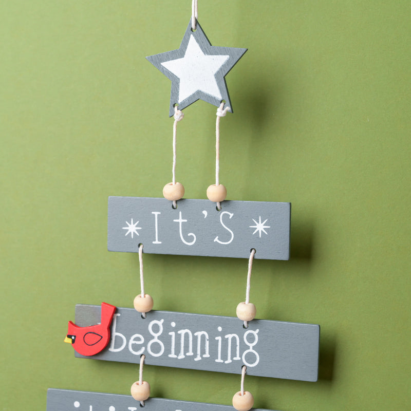 Festive Cheer Christmas Wall Hanging Grey 12.5 Inch - Wall decoration for Christmas wall design | Room decor & home decoration items