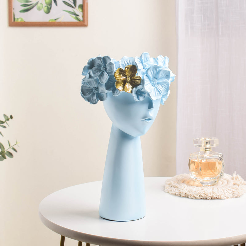 Charming Lady Blue Vase - Flower vase for home decor, office and gifting | Room decoration items