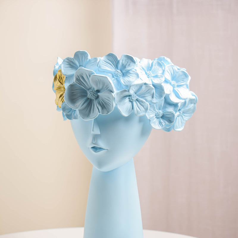 Charming Lady Blue Vase - Flower vase for home decor, office and gifting | Room decoration items
