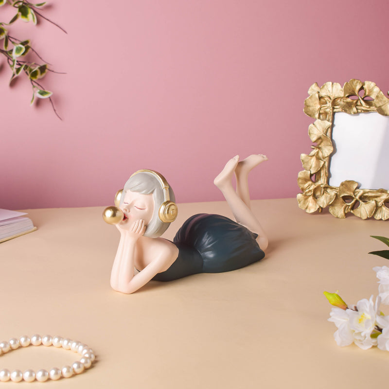 Headphone Girl Showpiece - Showpiece | Home decor item | Room decoration item