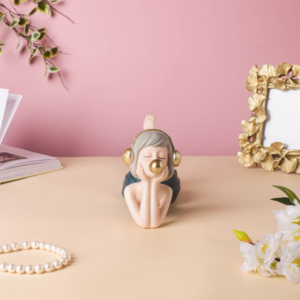 Headphone Girl Showpiece - Showpiece | Home decor item | Room decoration item