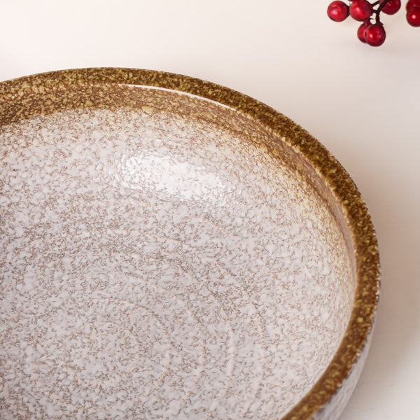 Speckled Serving Bowl Beige And Grey 9 Inch 1700 ml