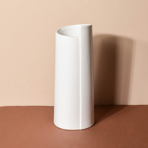 White Tall Abstract Vase - Flower vase for home decor, office and gifting | Home decoration items