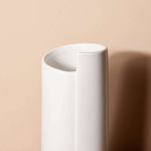 White Tall Abstract Vase - Flower vase for home decor, office and gifting | Home decoration items
