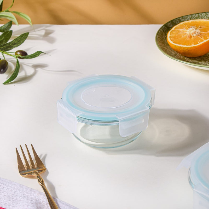 Glass Lunch Box With Lid Round Small Set Of 2 200ml - Lunch box