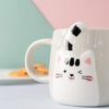 Cuddly Cat Ceramic Cup Grey 400 ml- Mug for coffee, tea mug, cappuccino mug | Cups and Mugs for Coffee Table & Home Decor
