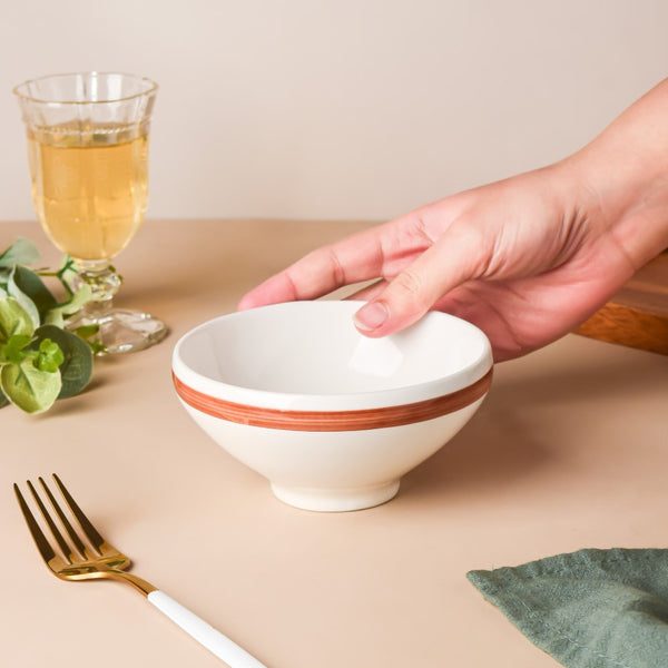 Ivory Ceramic Soup Bowl 250 ml - Bowl, soup bowl, ceramic bowl, snack bowls, curry bowl, popcorn bowls | Bowls for dining table & home decor