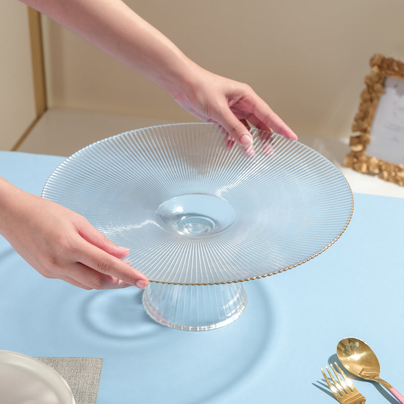 Sleek Glass Cake Stand